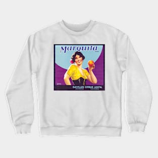 Marquita Brand crate label, circa 1930s Crewneck Sweatshirt